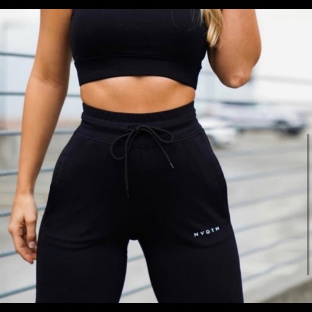 NVGTN Jet Black Joggers